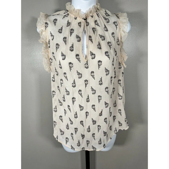 Rebecca Taylor V-Neck Tank Top Silk Blend  Multicollor  Print Size4 - Picture 1 of 8